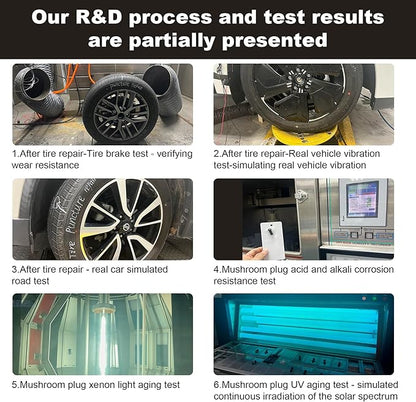 Richcat Tubeless Tire Puncture Repair Kit with Mushroom Plug, Repairs punctures and Flat Tires for Motorcycles, Cars, Trucks, ATVs and Tractors