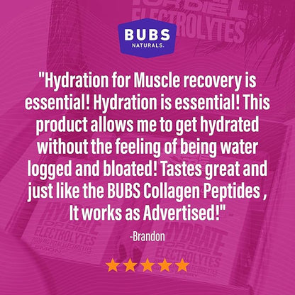 BUBS Naturals - Hydrate or Die Electrolytes Powder Packets for Fast Absorption | Premium 2000mg Electrolyte Powder | for Sports, Recovery & Well-Being (Natural Mixed Berry Flavor, 20 Sticks)
