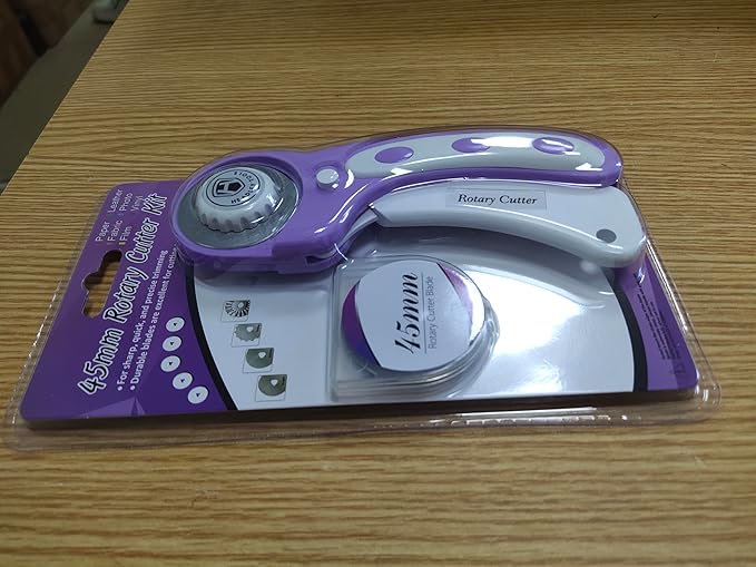 Headley Tools 45mm Rotary Cutter for Fabric, Ergonomic Handle Rolling Cutter with Safety Lock for Fabric Leather Crafting Sewing Quilting, Fabric Cutter Wheel Perfect for Left & Right Hand (Purple)
