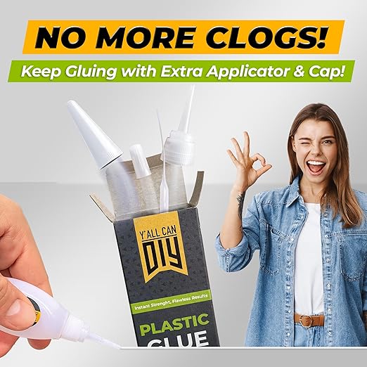 Y'allCanDiy Super Glue for Plastic 2 Pk x .7 Oz (20g) – Cyanoacrylate Based Heavy Duty CA Glue for Legos, Miniatures, PLA, 3D Printing, Toys, ABS, PVC, DIY Kits