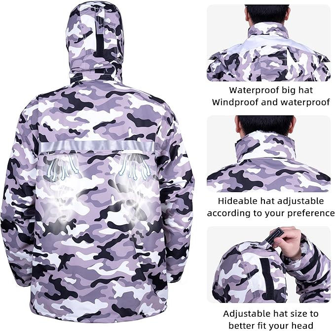 Coralrain Rain Suit Safety Waterproof Rain Jacket and Trouser Suit Raincoat With Hood lining For Men Women Adults Breathable