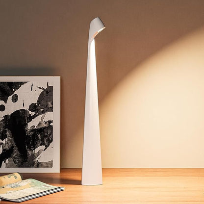 Portable LED Table Lamp 3-Levels Brightness, Rechargeable Battery Up to 48 Hours Usage, Night Light for Kids Nursery, Nightstand Lamp, Bedside Lamp.LED Desk Lamps Outdoor Portable Touch Lamps.(White)