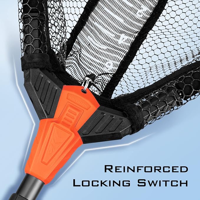 KastKing Pontus Fishing Net, Foldable & Lightweight Landing Net with Built in Length Scale, Strength Aluminum Handle, Fishing Gear and Gift for Men