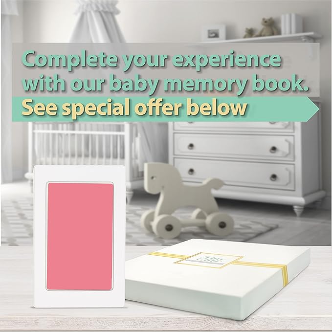 Large Clean Touch Ink Pad for Baby Handprints and Footprints – Inkless Infant Hand & Foot Stamp – Safe for Babies, Doesn’t Touch Skin – Perfect Family Memory or Gift, Pink Print Kit by Tiny Gifts