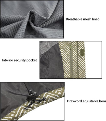 Little Donkey Andy Men's Waterproof Rain Jacket Outdoor Lightweight Rain Shell Coat for Hiking,Golf,Travel