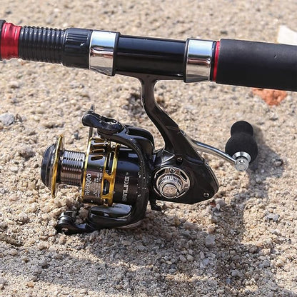 SAN LIKE Spinning Fishing Reel, Saltwater & Freshwater Fishing Reel 40.5 Lbs Max Drag - 7+1 BB Ball Bearing 5.2:1 Gear Ratio