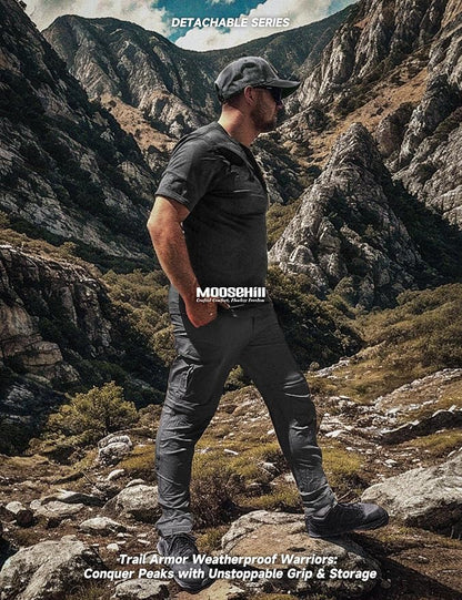 Moosehill Men's-Hiking-Pants Convertible Quick-Dry Water-Resistant Lightweight Zip-Off Outdoor with 5 Deep Pockets