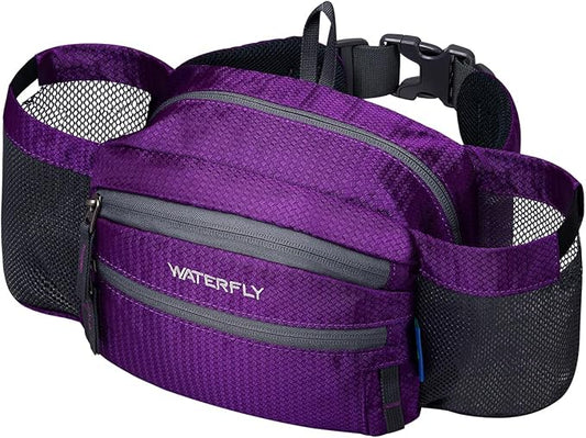 WATERFLY Fanny Pack Waist Bag: Waist Pack for Women Men with Two Water Bottle Holder Hiking Fanny Pack for Running Walking DogWalking Travel Cycling
