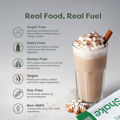 310 Nutrition All-In-One Meal Replacement Shake Powder - Plant-Based Protein Smoothie Blend w/High Fiber, Probiotics & Adaptogens - Low Carb, Vegan, Keto & Paleo Friendly - Gingerbread - 14 Srv
