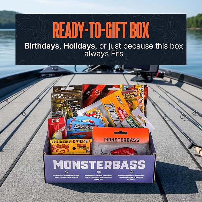 MONSTERBASS Fishing Mystery Box, Bass Fishing Kit - Best Lures Kit, Biggest & Best Tackle Mystery Box for Catching Smallmouth & Largemouth Bass