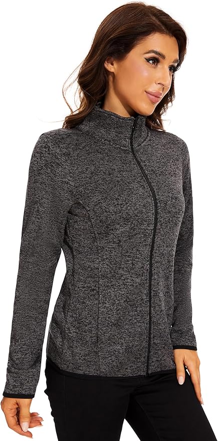 COZZYON Women Fleece Zip Up Jacket Light Sweater Jacket