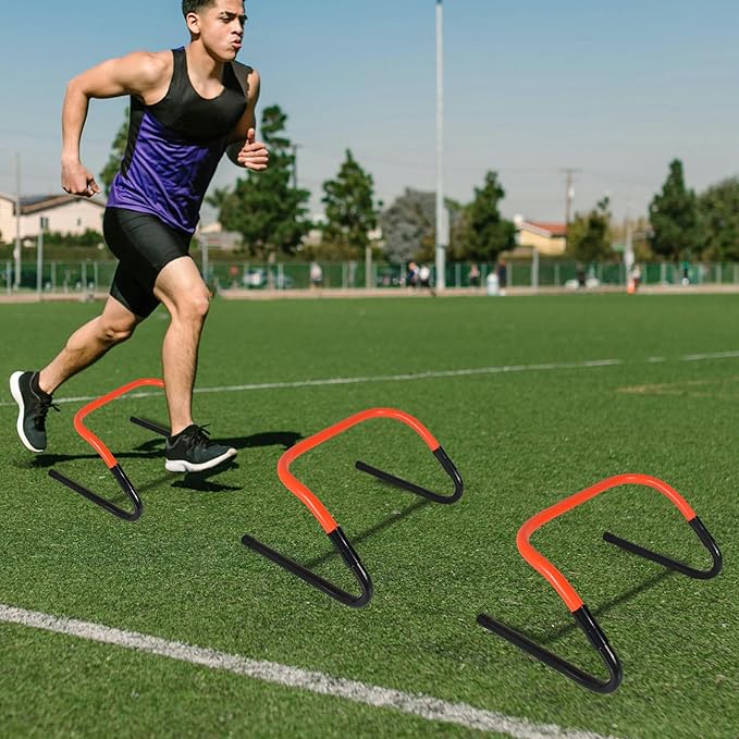 Soccer Training Equipment Set, Multifunctional Football Gear with 4 Adjustable Hurdles 9.8 feet 6 Rungs Agility Speed Ladder