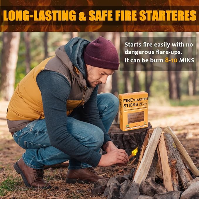 Realcook Natural Fire Starters for Fireplaces: Upgraded 108 Quicker & Safer Firestarter Cubes