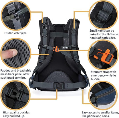 Diamond Candy Waterproof Hiking Backpack for Men and Women, Lightweight Day Pack for Travel Camping