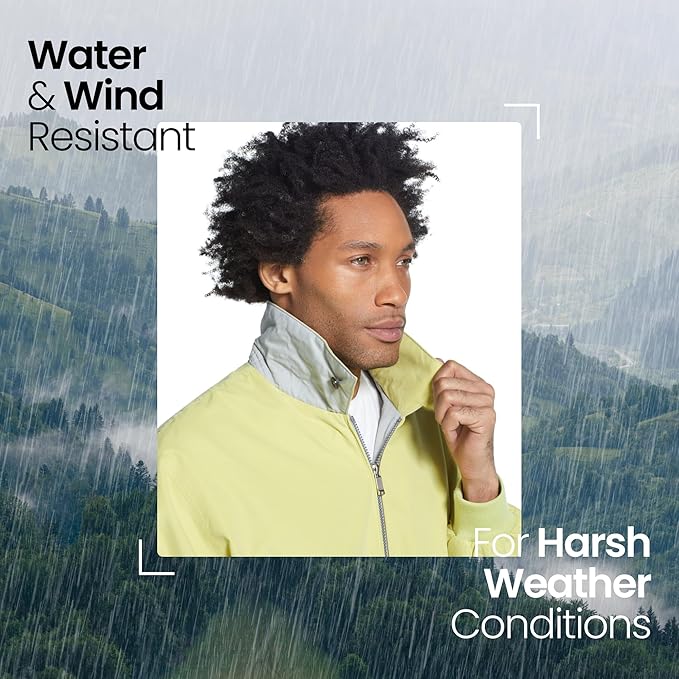 Weatherproof Men's Golf Jacket - Lightweight Windbreaker, Water-Resistant Microfiber Shell, Perfect for Golf & Casual Wear