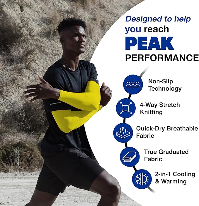 ARMORAY Arm Sleeves for Men or Women - Tattoo Cover Up - Cooling Sports Sleeve for Basketball Golf Football