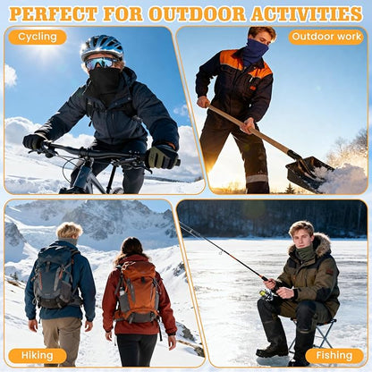Winter Neck Warmer Gaiter: 4 Pack Windproof Face Ski Mask Fleece Face Cover Scarf for Cold Weather Sports and Work
