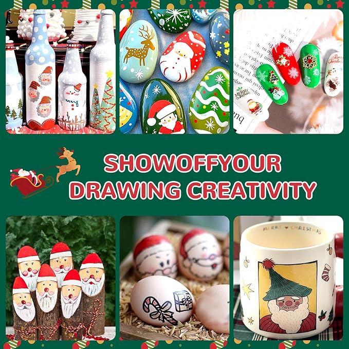 80 Colors Dual Tip Acrylic Paint Markers Automatic Ink Control Acrylic Paint Pens, Fine & Brush Tip Acrylic Markers Set for Christmas Decorations, Glass, Stone, Wood, DIY & Art Supplies