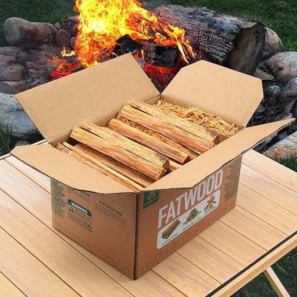 Lumberer Fatwood Fire Starter Sticks -100% All Natural Resin Kindling and Chips -Quick Ignition for Fireplace,Campfires,Firepits,Wood Stoves,Grilling (10.70 LB)