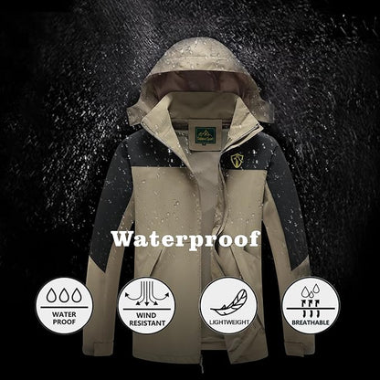 GIISAM Rain Jacket for Men, Mens Waterproof Raincoat Lightweight Rain Jackets Outdoor Rain Coat Windbreaker with Hood