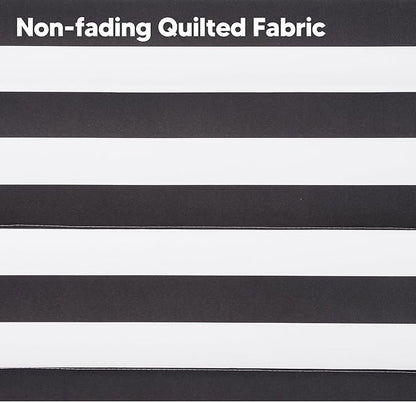 SUNCREAT Double Quilted Hammock with Hardwood Spreader Bar, Extra Large Soft Pillow, Heavy Duty 2 Person Hammock for Indoor, Outdoor, Black Stripes