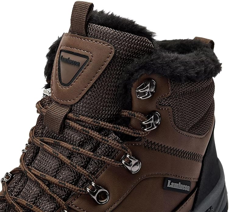 Lamincoa Mens Snow Boots Water Resistant Hiking Boots for Men Non-slip Winter Outdoor Warm Comfort Camping Backpacking Shoe