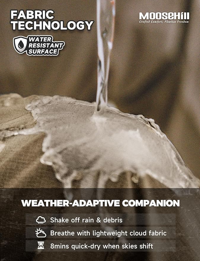 Moosehill Men's-Hiking-Pants Convertible Quick-Dry Water-Resistant Lightweight Zip-Off Outdoor with 5 Deep Pockets