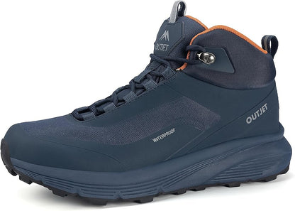 Men's Waterproof Hiking Boots Lightweight Comfortable Breathable Outdoor All-Terrain Trekking Ankle Boots