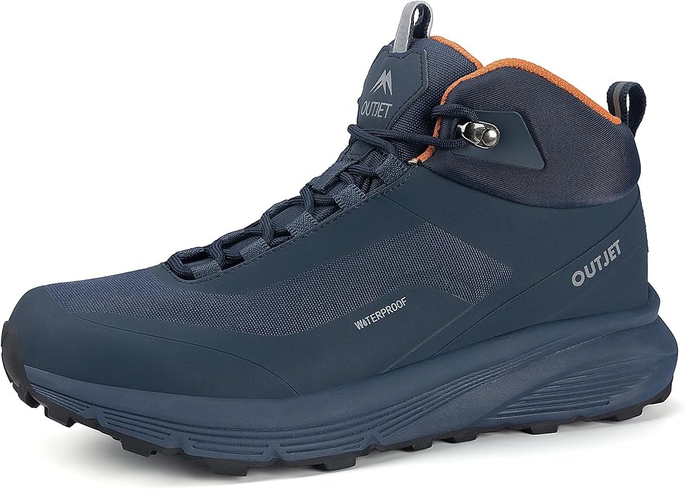 Men's Waterproof Hiking Boots Lightweight Comfortable Breathable Outdoor All-Terrain Trekking Ankle Boots