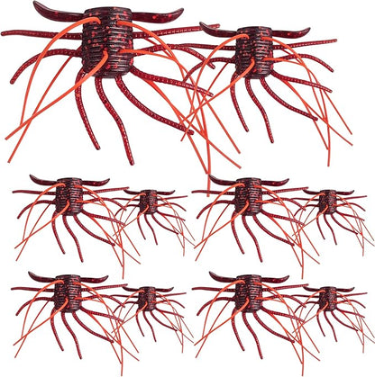 Eupheng Silicone Soft Dice Fishing Lures with Multiple Tentacles, Handmade Slow Sink Bass Fishing Soft Plastic Baits for Drop Shot, Finesse, Wacky Rig