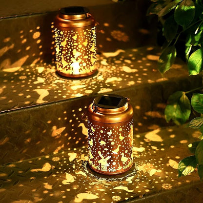 2Pack Duck Solar Lanterns Outdoor Waterproof Hanging Solar Lights Duck Gifts for Women Mom Metal Lantern Decoration Outside LED Light for Garden, Yard, Patio, Backyard, Porch, Pathway, Lawn, Landscape