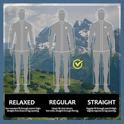 RainRider Waterproof Breathable Suits for Men - Durable Oxford Rain Jacket Coat With Pants