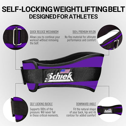 Schiek Sports Model 2004 Nylon 4 3/4" Weight Lifting Belt - Black