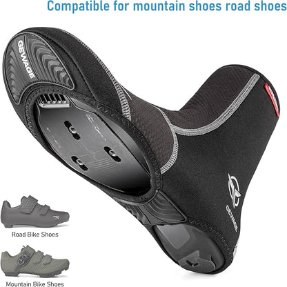 GEWAGE Cycling Shoe Covers -Warm Bike Shoe Covers - Windproof Mountain Road Cycling Overshoes - Cycling Shoe Cover for Men Women