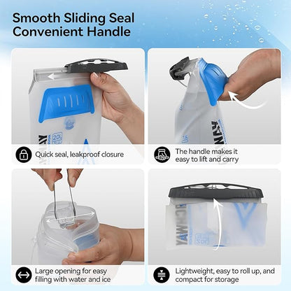 MARCHWAY Lightweight TPU Hydration Bladder 2L/3L for Hydration Packs, Slide-Seal Wide Mouth Water Reservoir Bag with Carry Handle for Hiking, Cycling, Running, Camping, Travel