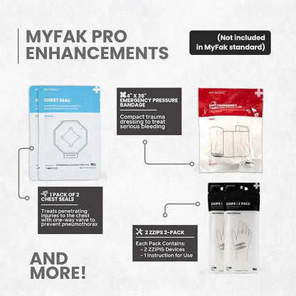 My Medic MYFAK Large Medical Kit (PRO) - Emergency First Aid Survival Essentials & Travel Bag Supplies | Rescue Items For Any Car, Home or Office - Black