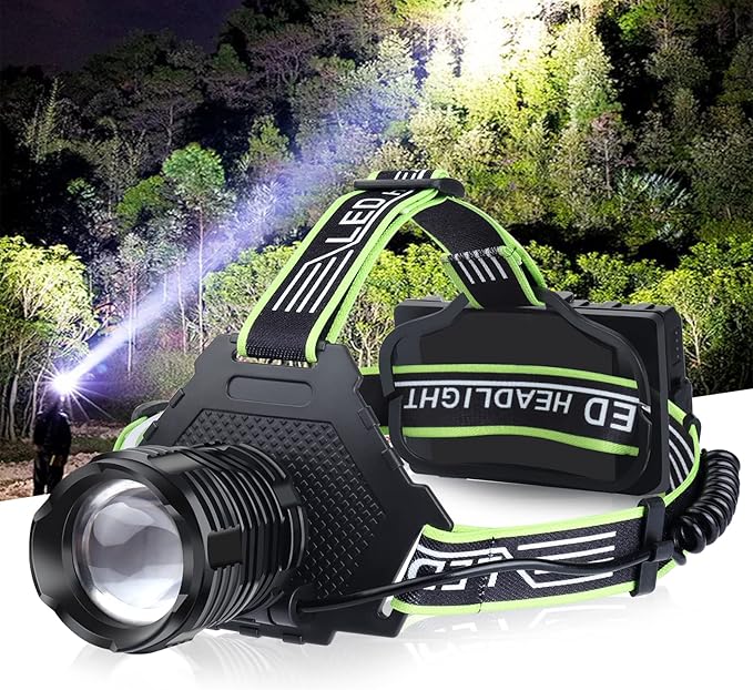 BUD K Rechargeable LED Headlamp, 1000 Lumens Super Bright Headlamp Flashlight with Motion Sensor, 8 Modes, 135°Adjustable, IPX7 Waterproof Head Lamp for Camping, Running, Climbing, Hiking