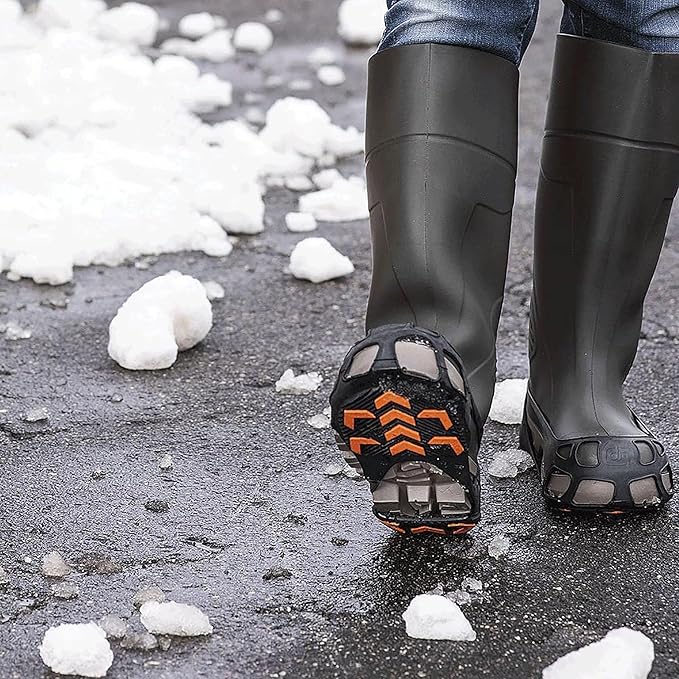 Due North GripPro Spikeless Footwear Traction Aids for Men and Women - for Ice and Snow - Lightweight Full-Foot Rubber Tread