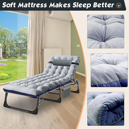 MOPHOTO 5-Position Folding Lounge Chair, Portable Outdoor Chaise Lounge for Sun Tanning, Perfect for Pool, Beach, Patio