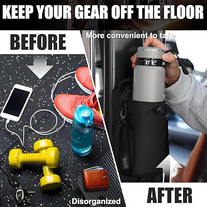 Magnetic Gym Bag | Hands-Free Water Bottle Holder with Strap | Small Crossbody Sling Pouch for Fitness, Work