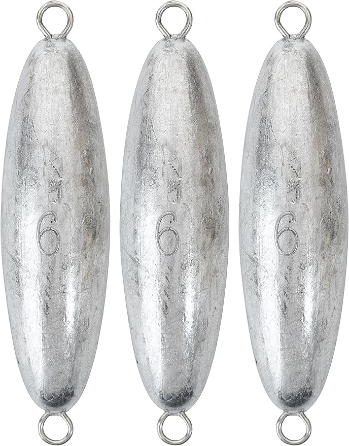 BLUEWING Torpedo Sinker Through Wire Fishing Weight Saltwater Bullet Lead Double Ringed 2oz-48oz