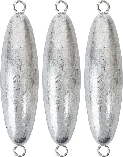 BLUEWING Torpedo Sinker Through Wire Fishing Weight Saltwater Bullet Lead Double Ringed 2oz-48oz