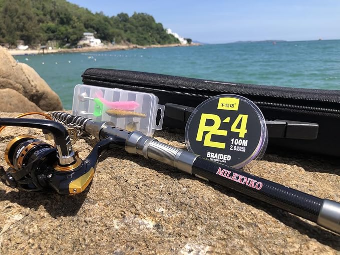 Telescopic Fishing Rod and Reel Combination, 240 Cm Carbon Fiber Rod, Adult Foldable Fishing Rod Suitable for Freshwater and Salt Water