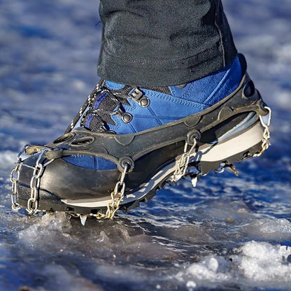 TRIWONDER Crampons for Boots Shoes Traction Ice Cleats Snow Grips Anti Slip Stainless Steel Micro Spikes for Hiking Fishing Walking Climbing Jogging Mountaineering