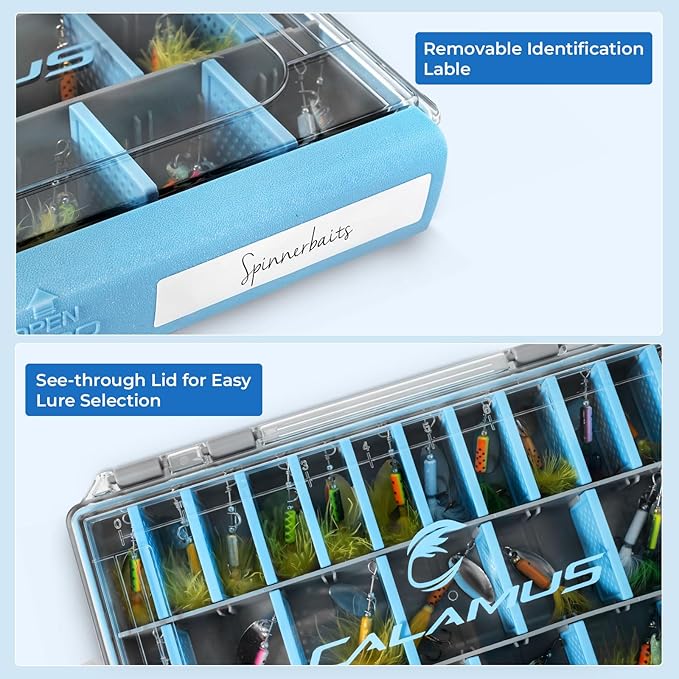 Calamus DryVault Waterproof Tackle Box, Sturdy 3600 Tackle Trays, Fishing Tackle Box Organizer With Removable Dividers, Lure Box and Terminal Tackle Storage