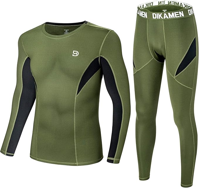 Men's Thermal Underwear Fleece Lined Performance Fleece Tactical Sports Shapewear Thermal Set