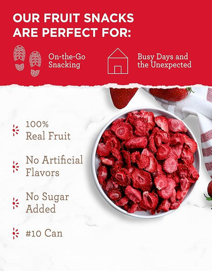 READYWISE - Simple Kitchen Freeze Dried Strawberries, 18 Servings, Vegan, Gluten Free, Healthy Snack, Survival Food, Dried Fruit, Strawberries