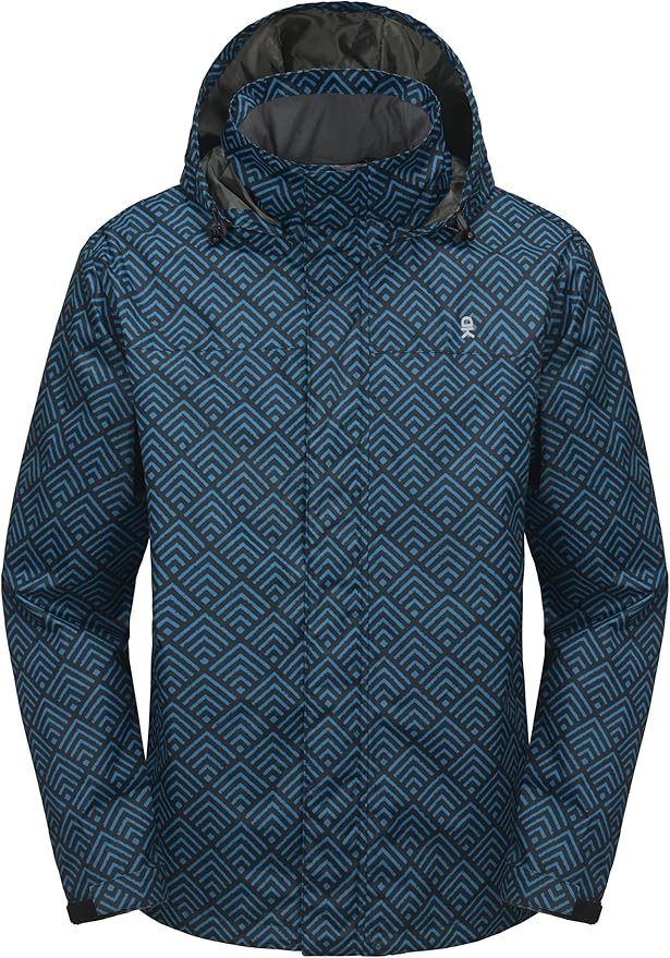 Little Donkey Andy Men's Waterproof Rain Jacket Outdoor Lightweight Rain Shell Coat for Hiking,Golf,Travel