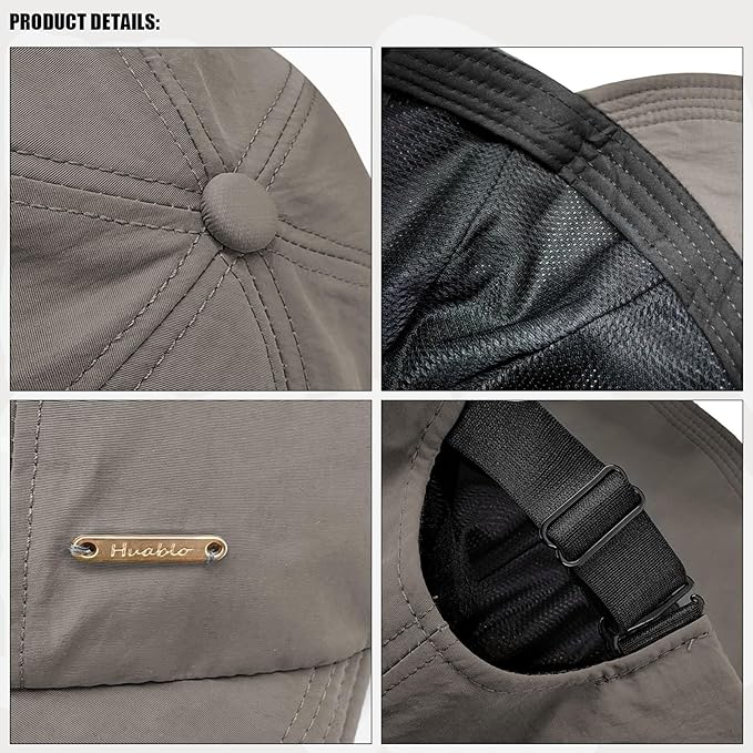 huablo]UPF 50+Womens Sun Hat UV Protection Hiking Fishing Hats Wide Brim Hat Adjustable Ponytail Packable Sun Cap