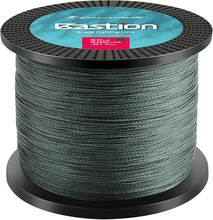 Calamus Bastion Braided Fishing Line -Abrasion Resisting Braided Lines – Thin Diameter Superline – Zero Stretch – 4 Strand MultiTuf Fiber Braid Line